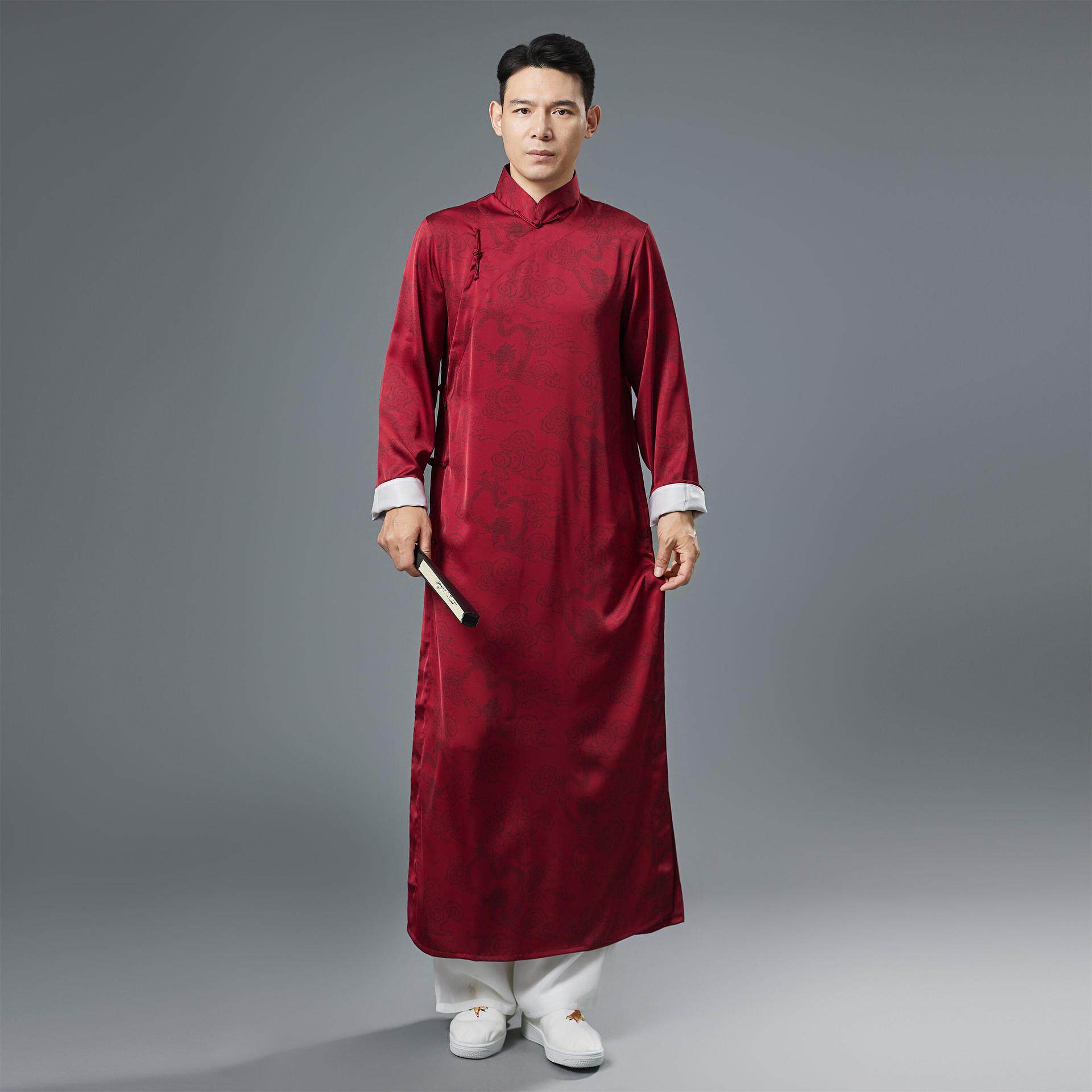 功夫衣服国风长衫长袍相声大褂演出服舞台服影视剧服装古风国学服