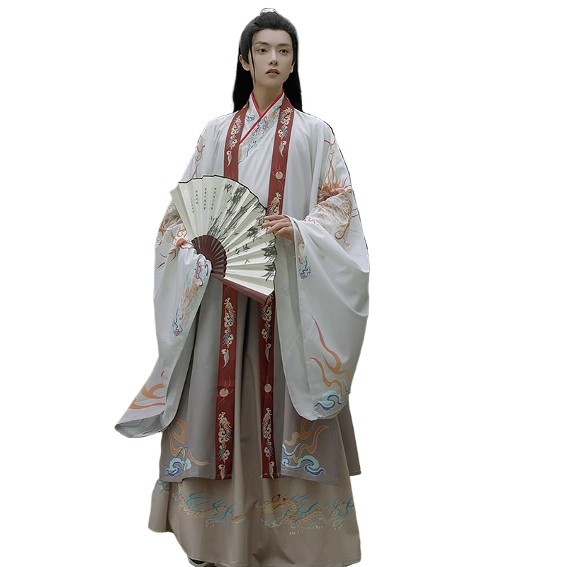 古装汉服男款交领魏晋大袖衫套装