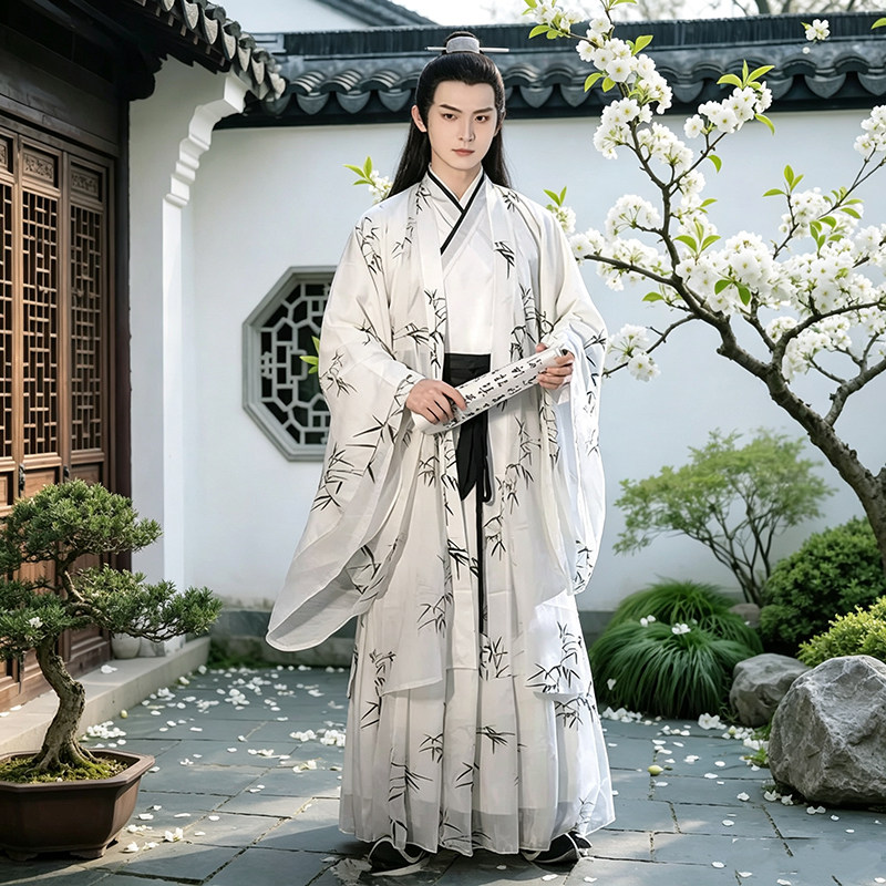 原创书生汉服2026魏晋宋制交领广袖齐腰古装中国风男女情侣春夏季