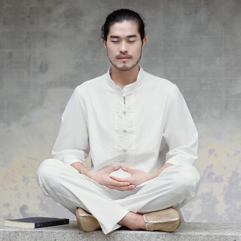 居士道袍禅服男唐装太极服图片