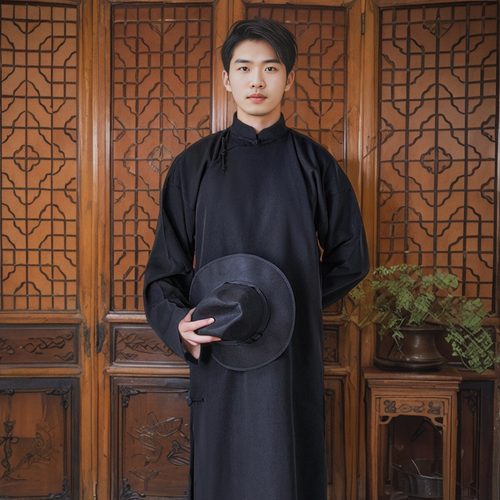 唐装男款中山装相声大褂演出服