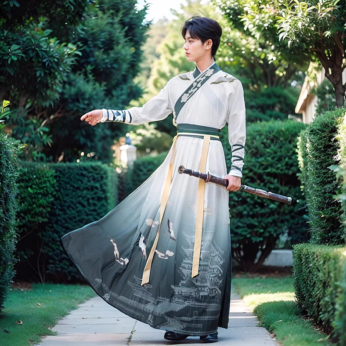 中国风国潮男装原创绣花交领汉服古装情侣cp装男生汉服马面裙套装,男装,汉服,淘宝优惠券,粉丝福利购,淘宝优惠卷