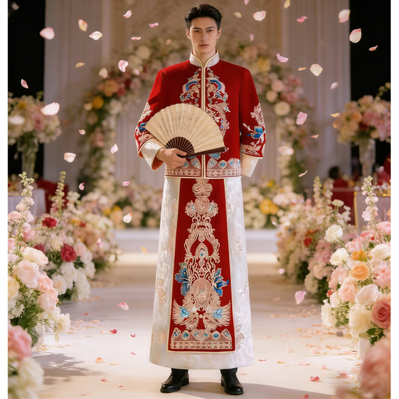秀禾服婚服2026新款中式新郎结婚敬酒龙凤褂男士唐装秀和服中国风