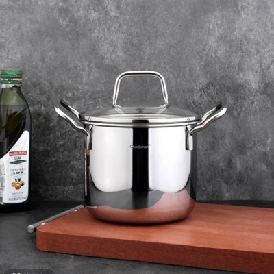 chocKmen卓德铭14cm18/10不锈钢小汤锅奶锅泡面锅五层钢一体成型