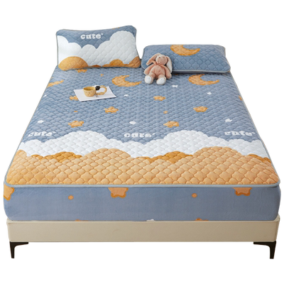 A类牛奶绒床笠夹棉加厚保暖防滑