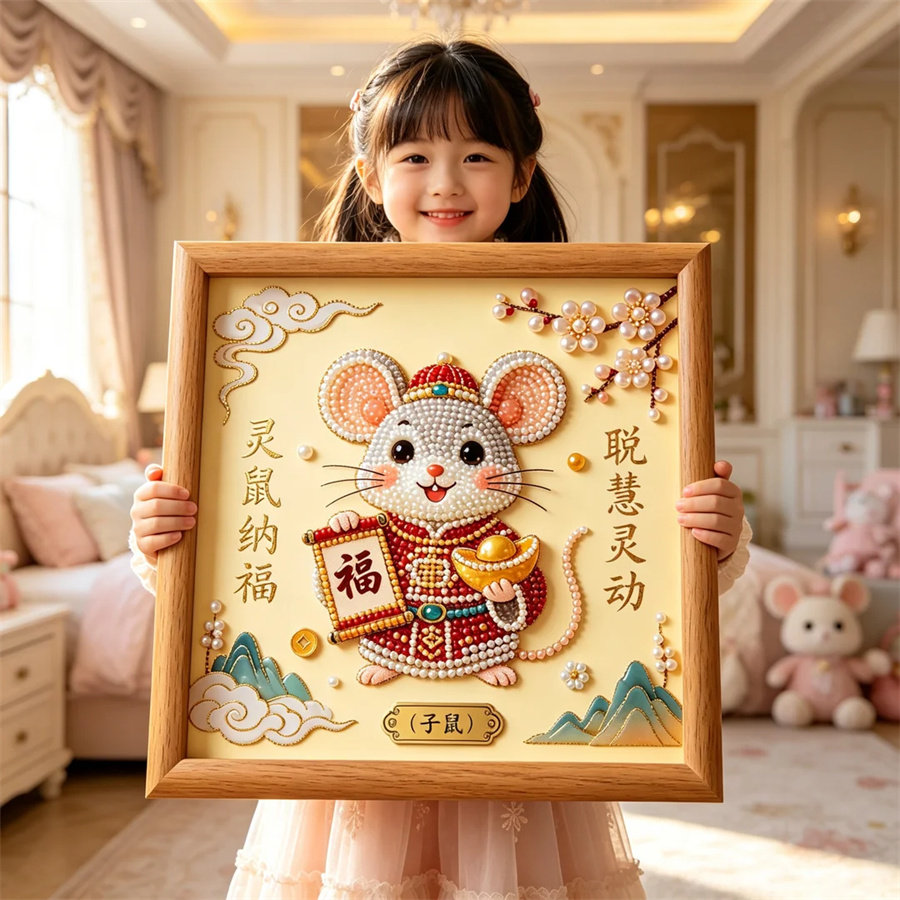 新款珍珠画手工钻石画图片
