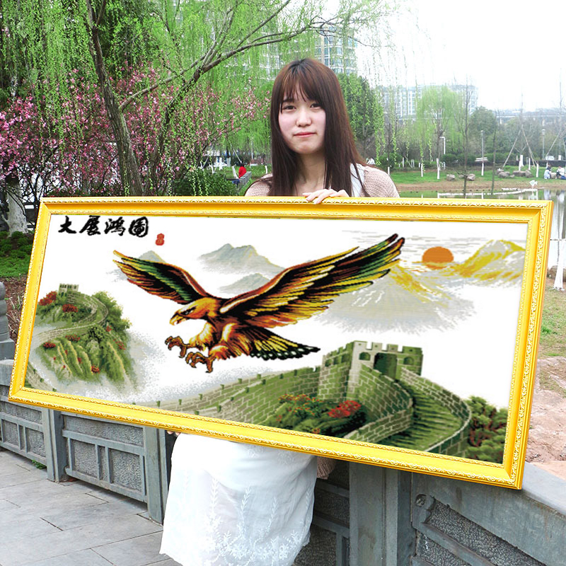 大展宏图2025新款自己手工刺绣十字绣线绣客厅简单大气适合办公室