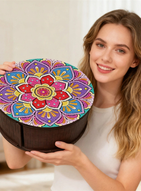 首饰盒收纳盒2026新款5D水晶钻石画自己手工贴贴十字绣客厅高级感