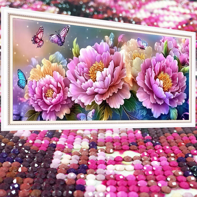 牡丹花2026新款5D水晶钻石画满钻点钻十字绣高级感花开富贵砖石秀