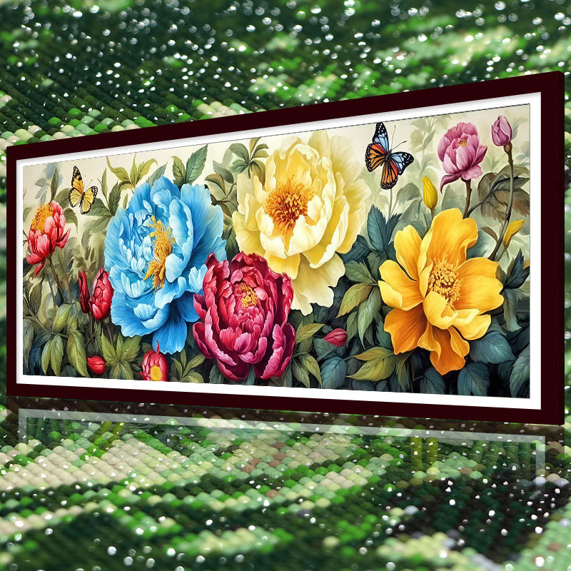 牡丹花2026新款5D水晶钻石画满钻贴钻十字绣高级感花开富贵砖石秀