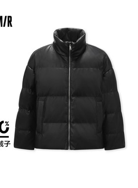 森马仿皮衣外套厚款面包羽绒服男