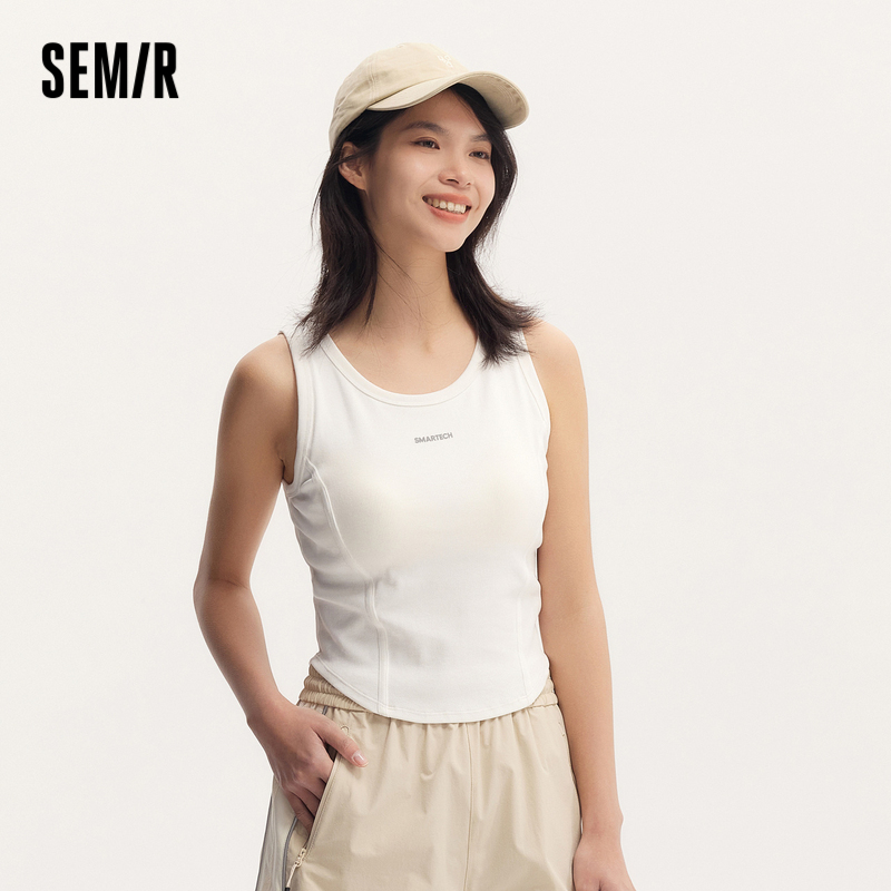 [商场同款]森马背心女短款紧身字母2024新款夏季圆领上衣显瘦百搭