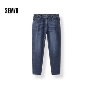 男经典 复古小脚裤 2025秋季 森柔牛仔 长裤 森马牛仔裤 新款 商场同款