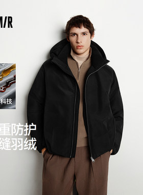 森马防风三防外套冬无缝羽绒服男