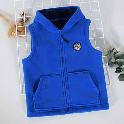 男童连帽马甲加绒加厚宽松春秋冬