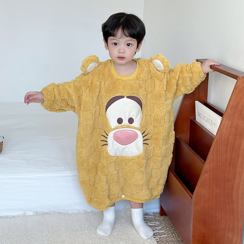 法兰绒加厚保暖连体睡裙