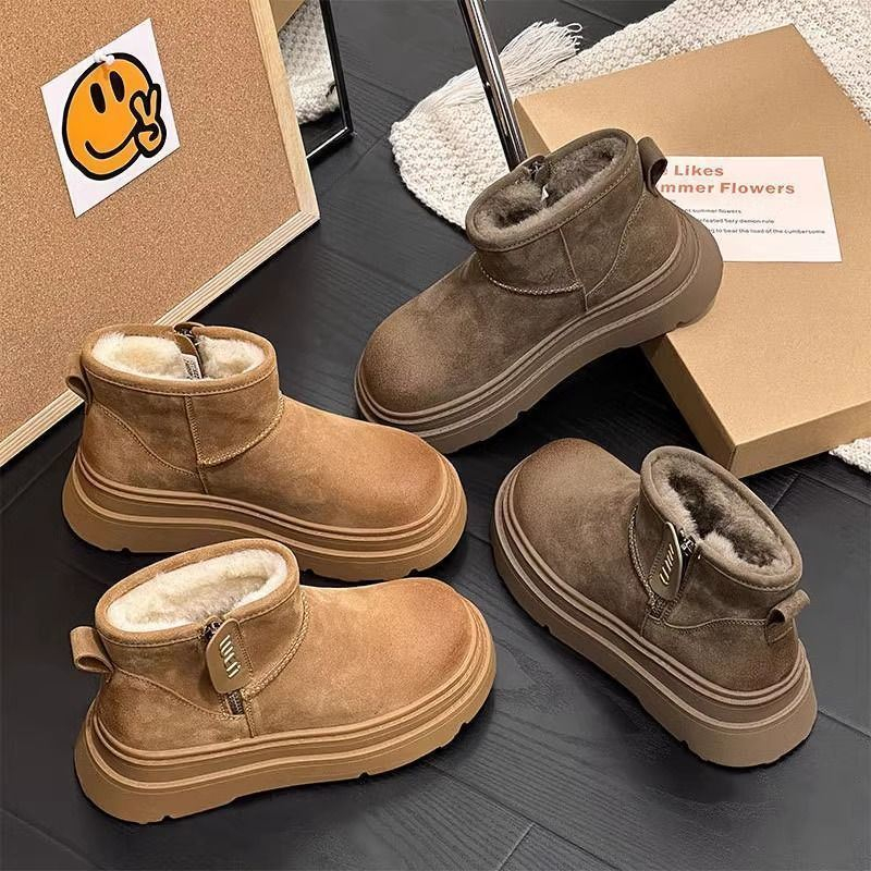 厚底加绒保暖棉鞋雪地靴