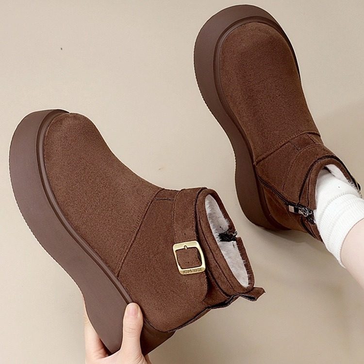 2025新款英伦风厚底绒面马丁靴