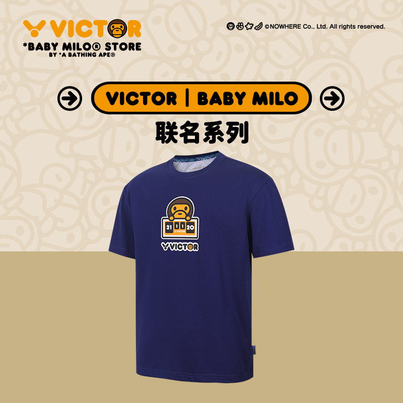 VICTOR威克多BABY MILO联名胜利羽毛球上装儿童短袖T恤亲子款