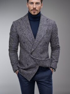 2025春秋款外贸男装休闲西装双排扣欧码西装外套男加大码西服