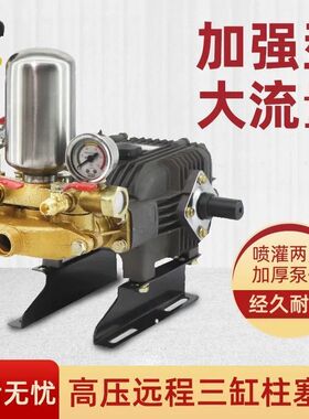 农用打药泵高压三缸陶瓷柱塞泵免黄油汽油打药机喷雾器打药机泵头