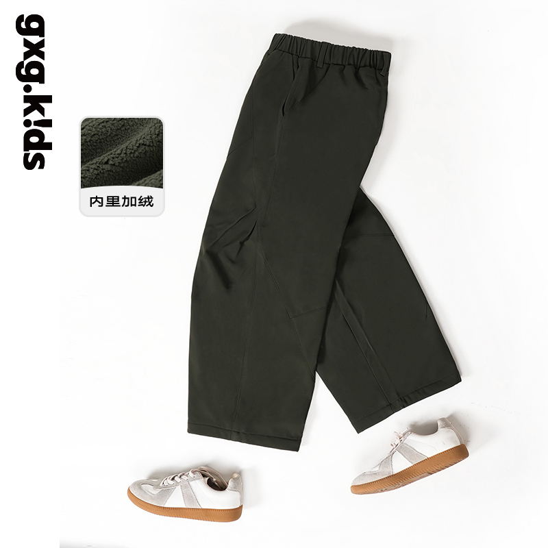 gxgkids童装儿童休闲裤冬新款男女童加绒加厚长裤洋气保暖裤子