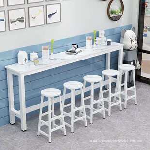 靠墙吧台桌子阳台家用窄边长条桌奶茶店靠墙窄架子桌椅细长条桌子