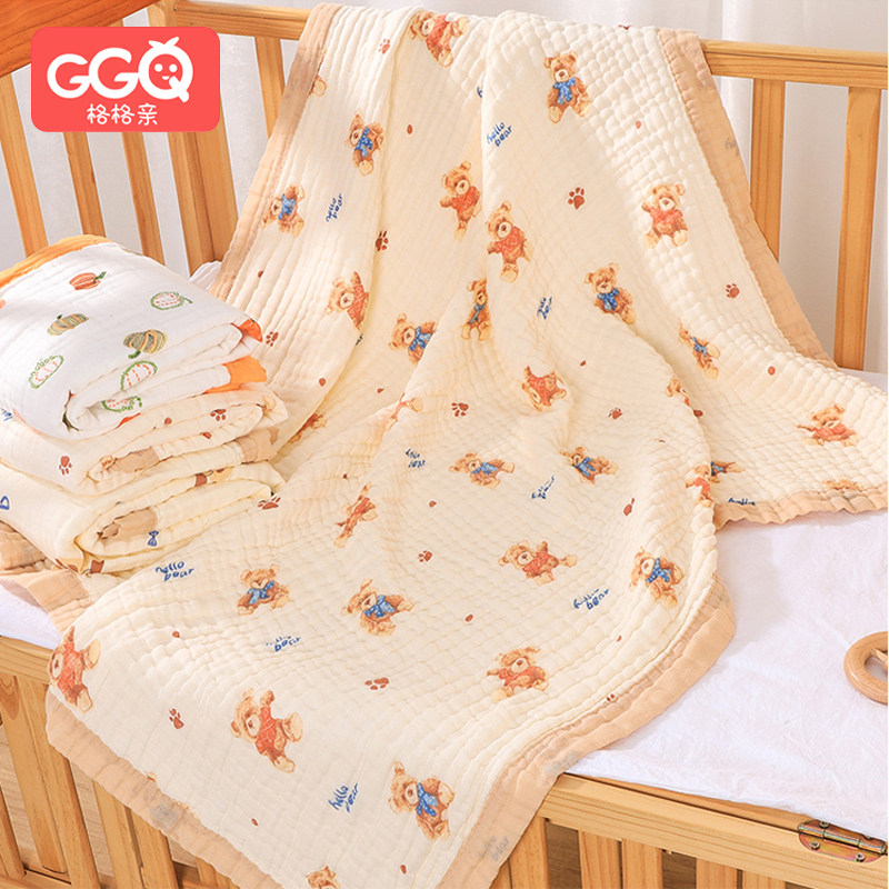 格格亲婴儿六层高密浴巾纯棉纱布包被新生儿家用毯子儿童盖毯包巾