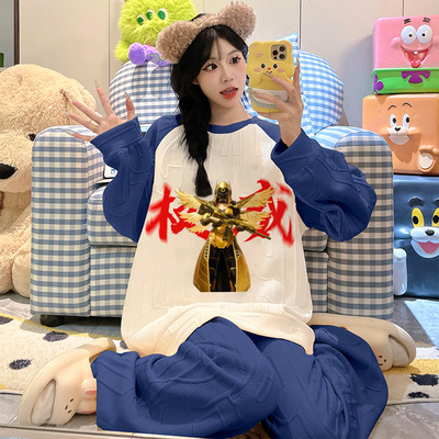 女初中生夹层棉秋冬季权威家居服