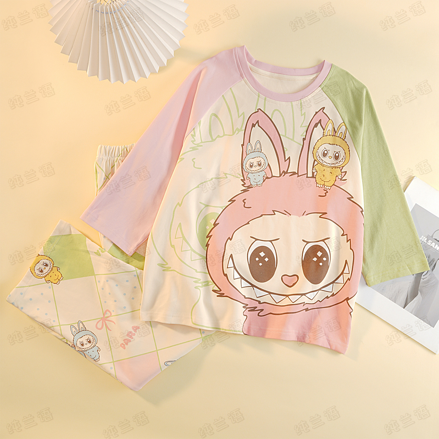 拉布布女童纯棉长袖春秋家居服