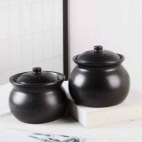 沙县陶瓷带盖商用中药厨房调料罐