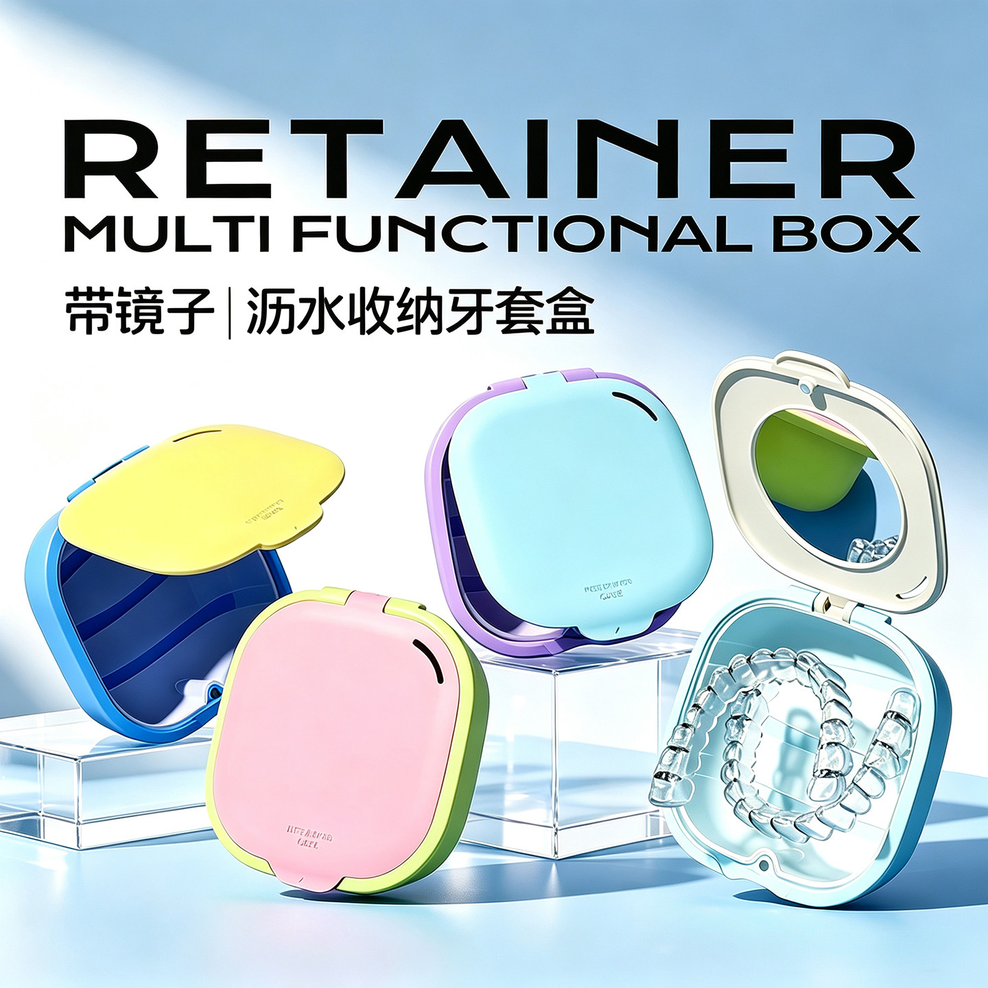 儿童隐形牙套盒便携随身正畸保持器盒子牙齿矫正器假牙收纳盒2026图片