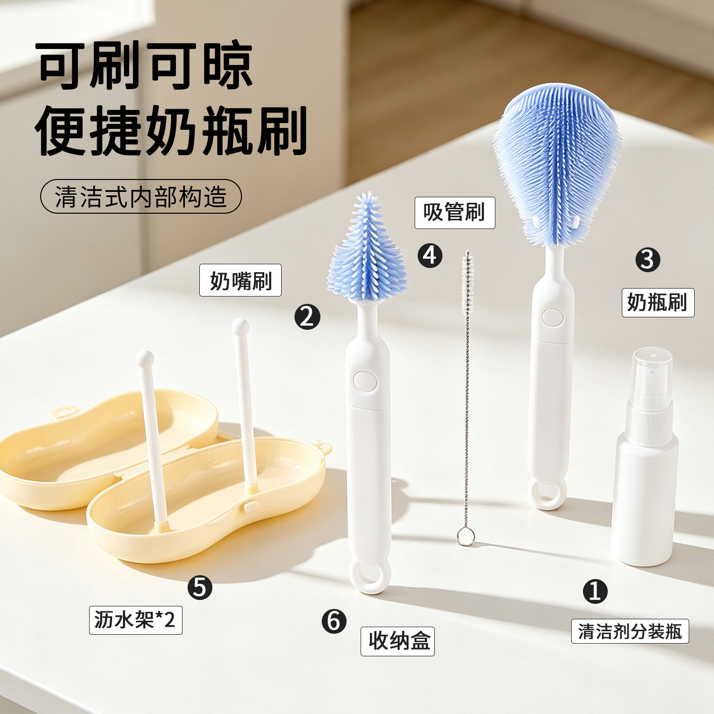 便携式婴儿奶瓶刷套装图片
