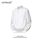 宽松休闲小众上衣服 男春秋款 HOTRULES简约纯色假两件设计长袖 衬衫