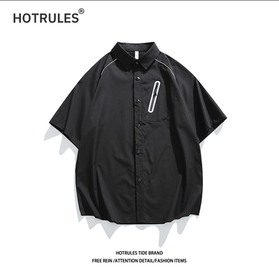 吸汗速干短袖衬衫男夏季透气外穿