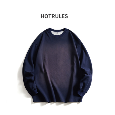 美式炒洗做旧卫衣宽松百搭