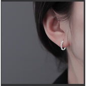 999纯银针耳环高级养耳洞足银耳钉素圈爱心耳圈耳扣2026新款 耳饰