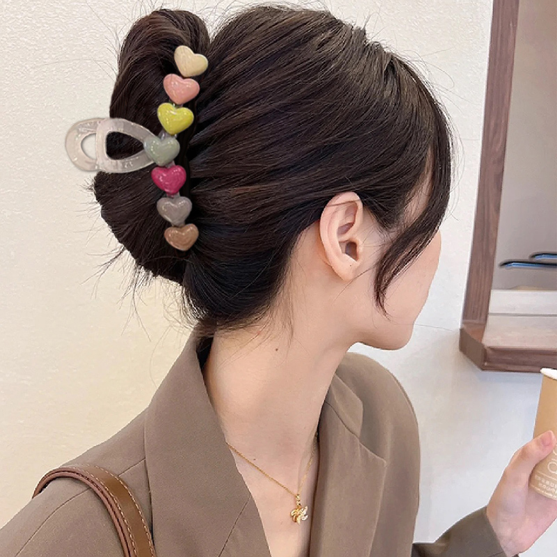 可爱彩虹糖发夹女后脑勺气质2025年新款抓夹大号网红鲨鱼夹高级感