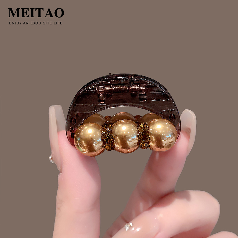 2025新款精致珍珠小抓夹后脑勺半抓发高级刘海侧边夹公主头饰发饰