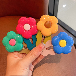 儿童多巴胺大号花朵发夹bb夹女童前额刘海碎发卡小女孩后脑勺头饰