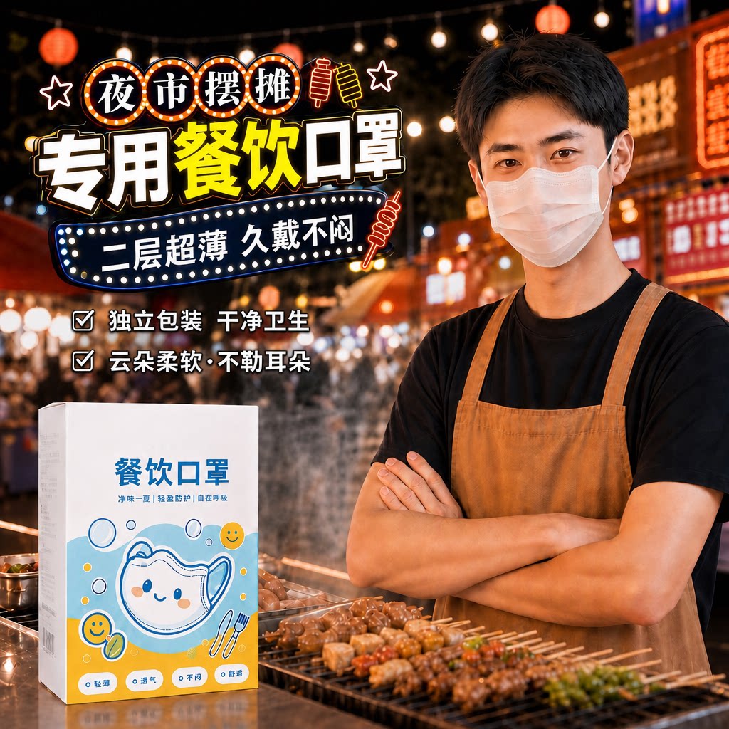 口罩一次性餐饮专用防油烟防飞沫图片