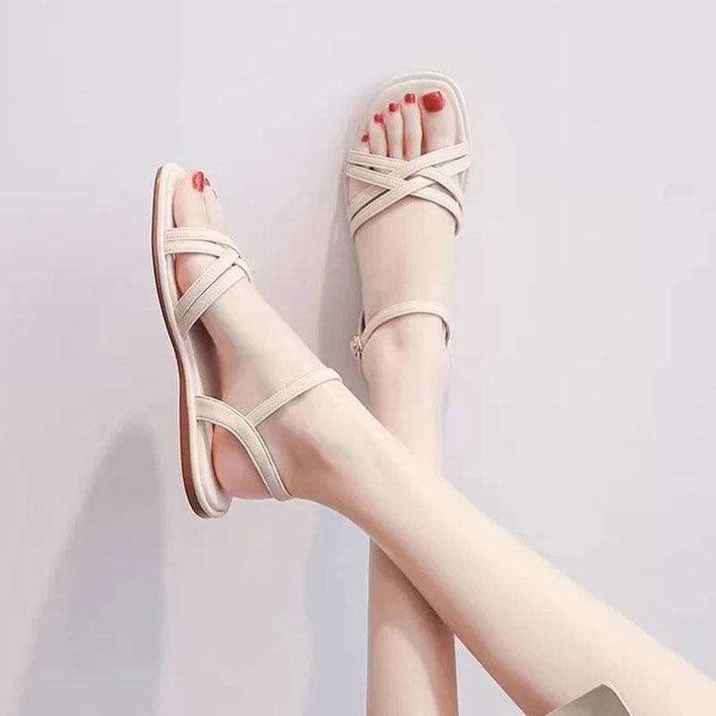 舒适软底百搭不累脚平底女鞋2026夏季气质罗马配裙子凉鞋女轻便