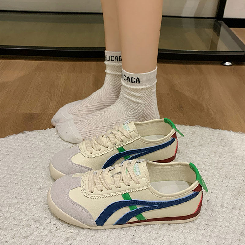 德训鞋女鞋子2026新款夏秋季休闲运动板鞋平底银色小白鞋学生单鞋