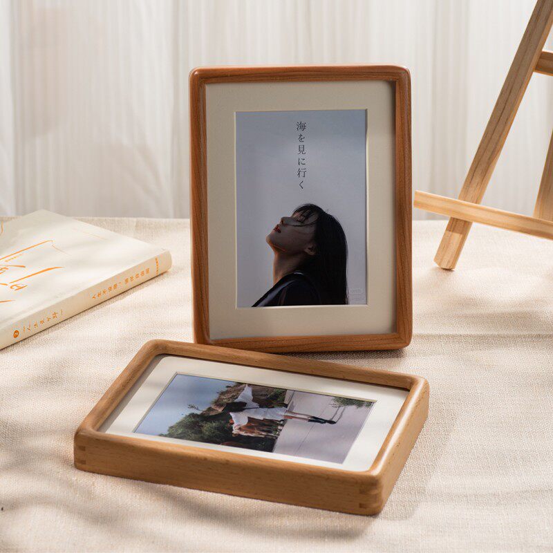 实木相框支持定制免费打印照片