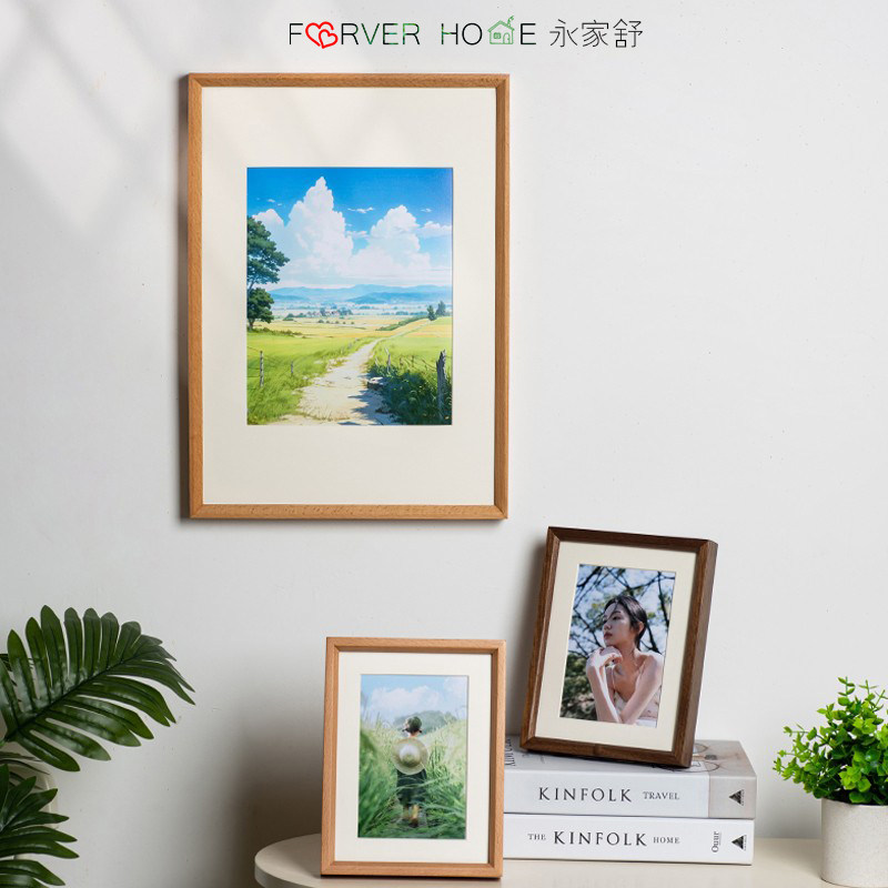 实木相框画框打印洗照片摆台挂墙定制a4相片a3装裱婚纱空裱画榫卯