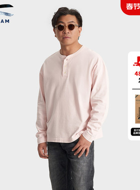 DENHAM2026年春季新品阿依努男士全棉日系复古长袖T恤男