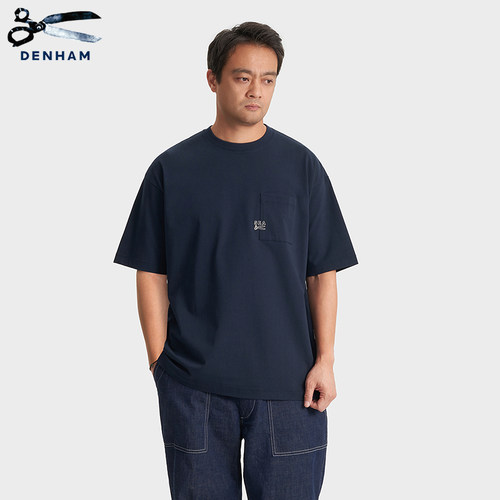 DENHAM×WIND AND SEA联名2026年秋季男士新款宽松口袋短袖T恤