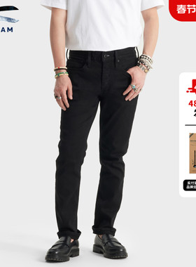 DENHAM春季意大利Candiani紧身黑色中腰牛仔裤男BOLT CB30