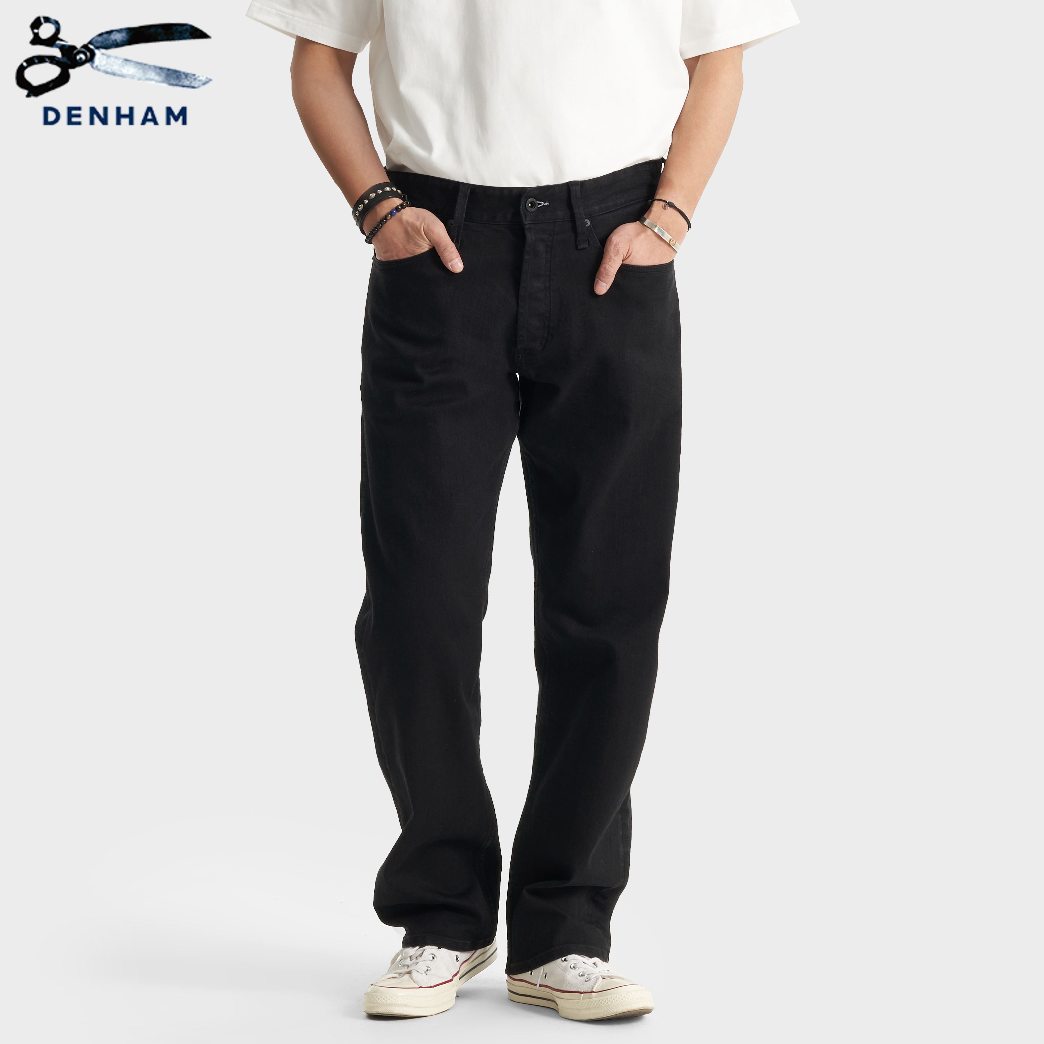 DENHAM意大利Candiani黑色牛仔裤
