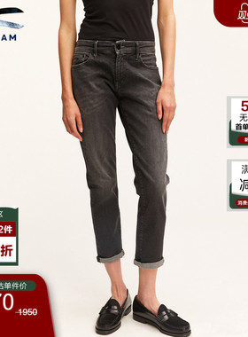 DENHAM秋季女士经典FREEMOVE高弹猫须做旧宽松中腰牛仔裤MONROE